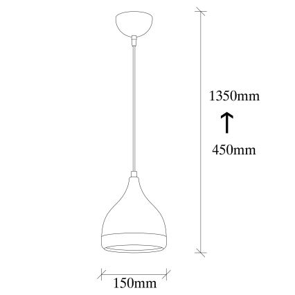 Hanglamp aan snoer YILDO 1xE27/40W/230V zwart/koper