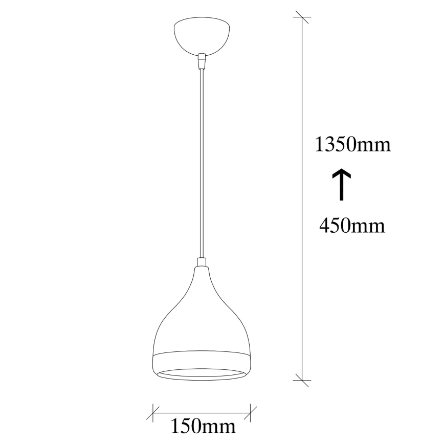 Hanglamp aan snoer YILDO 1xE27/40W/230V zwart/koper
