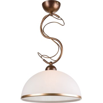 Hanglamp aan stang COBRA 1xE27/60W/230V Ø 46 cm brons/patina