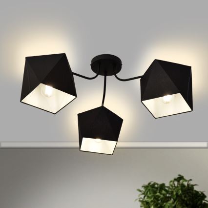 Hanglamp ADAMANT 3xE27/15W/230V zwart