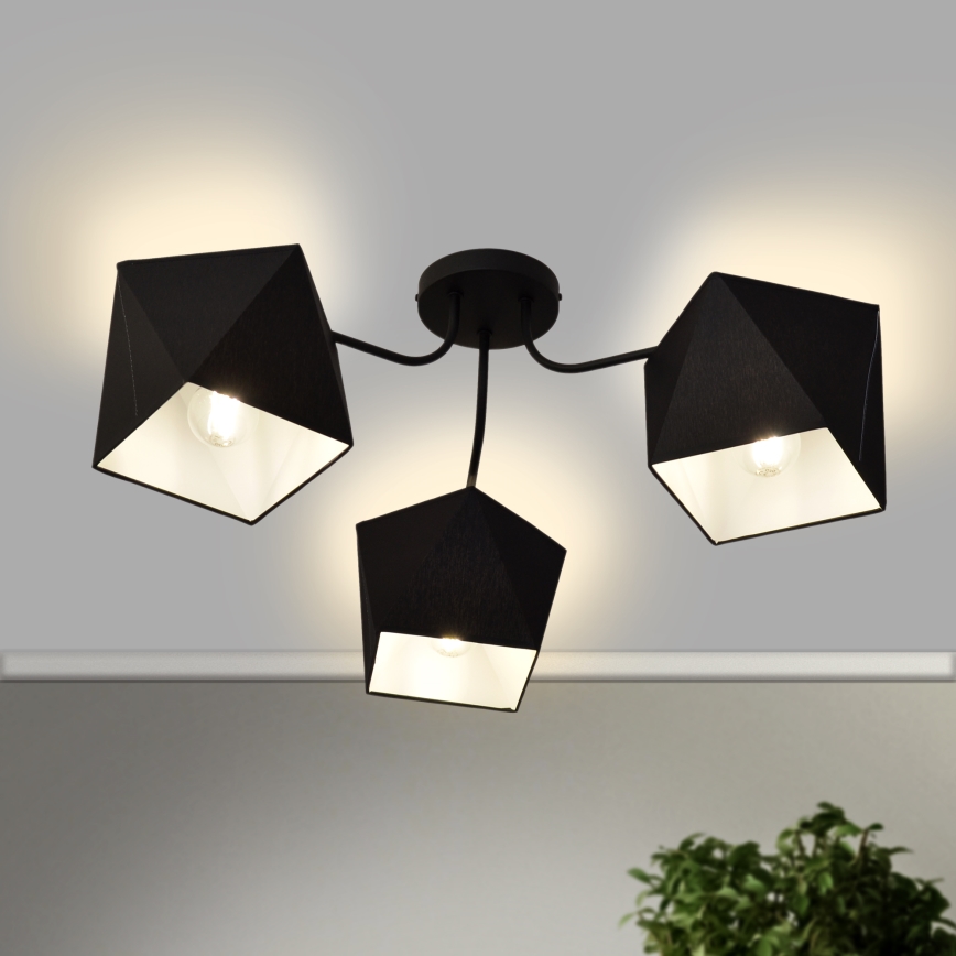 Hanglamp ADAMANT 3xE27/15W/230V zwart