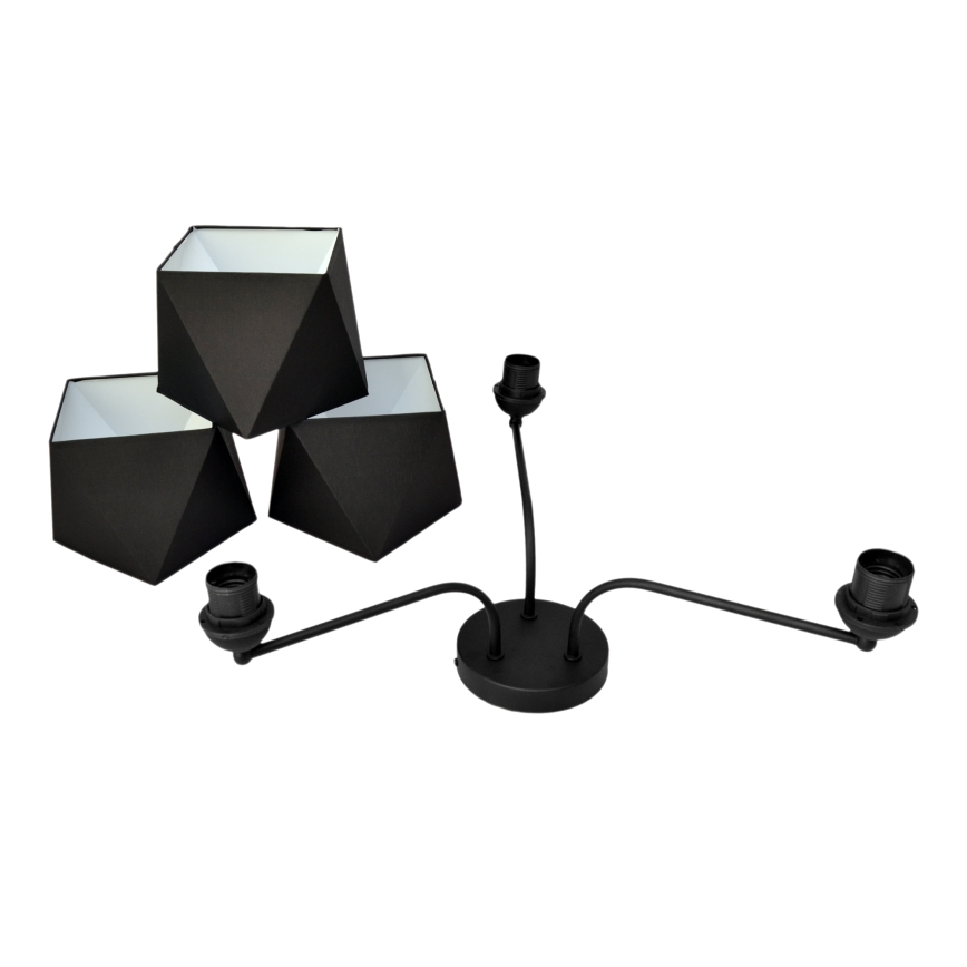Hanglamp ADAMANT 3xE27/15W/230V zwart
