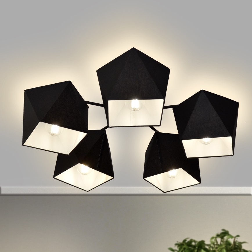 Hanglamp ADAMANT 5xE27/15W/230V zwart