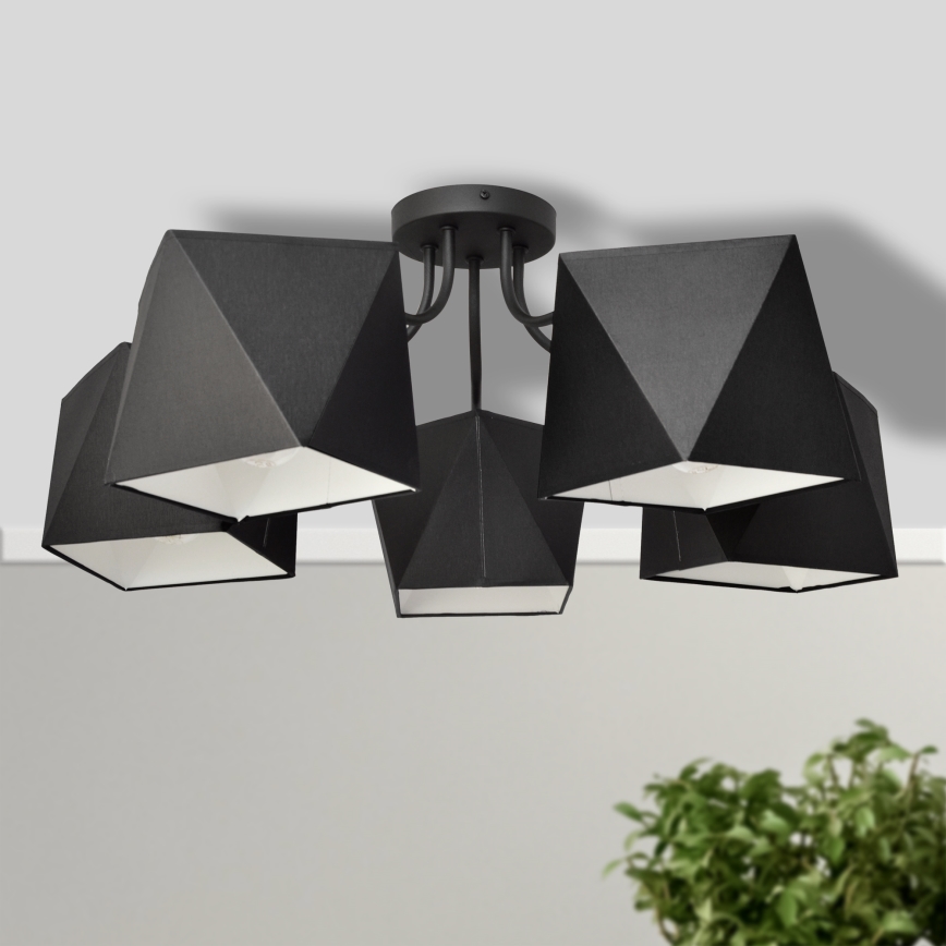 Hanglamp ADAMANT 5xE27/15W/230V zwart
