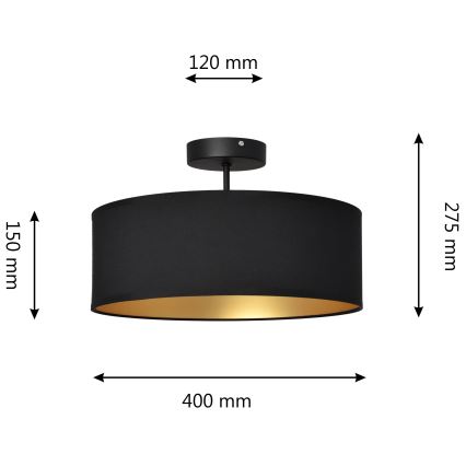 Hanglamp  ALBA 3xE27/15W/230V zwart/gouden