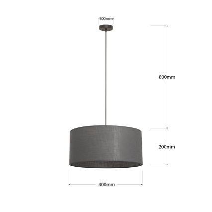 Hanglamp ALBA met kabel 1xE27/15W/230V Ø 40 cm grijs