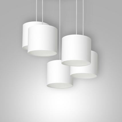 Hanglamp aan kabel ARDEN 5xE27/60W/230V wit