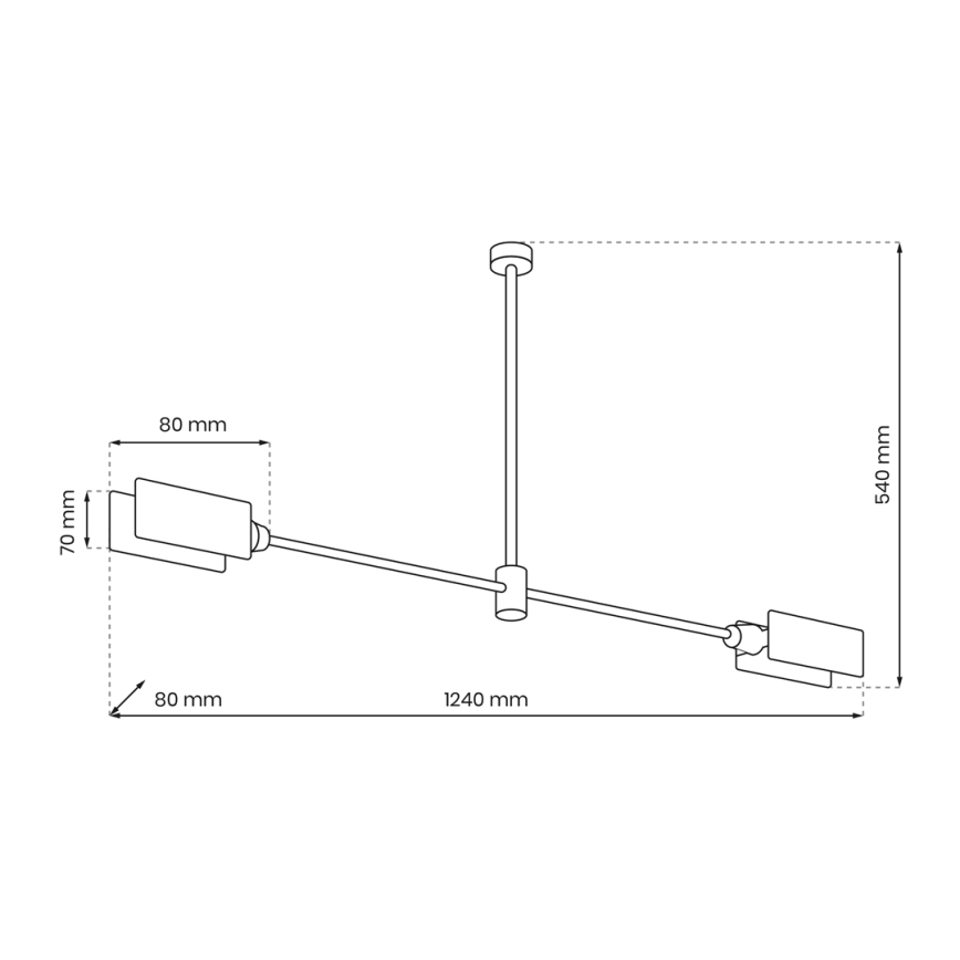 Hanglamp  ASTRA 2xE27/60W/230V zwart