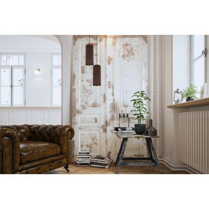 Hanglamp aan kabel AVALO 2xE27/60W/230V Ø 20 cm bruin/koper