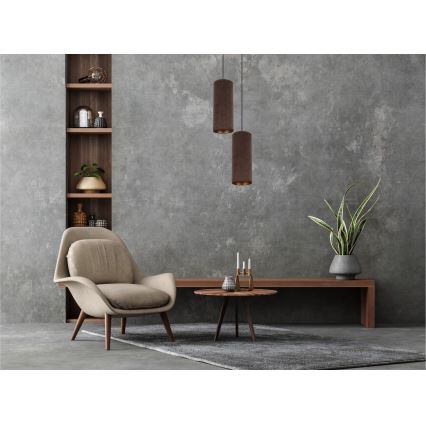 Hanglamp aan kabel AVALO 2xE27/60W/230V Ø 20 cm bruin/koper