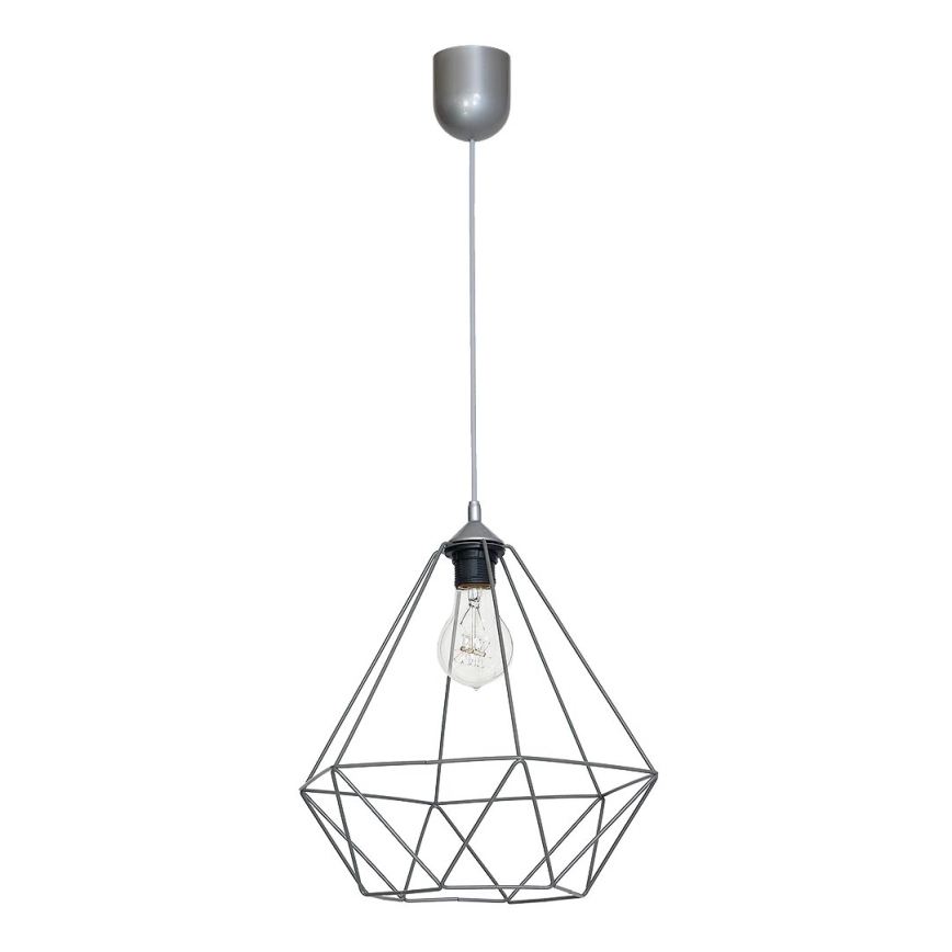 Hanglamp BASKET 1xE27/60W/230V grijs