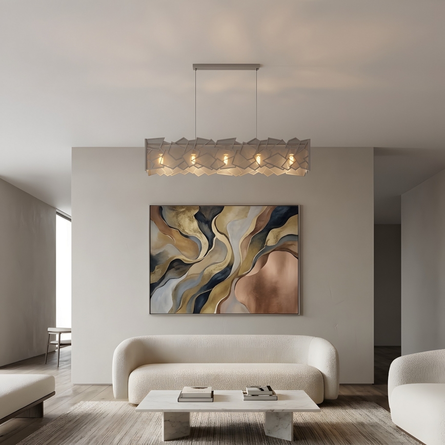 Hanglamp CAMO aan kabel 5xE27/15W/230V beige