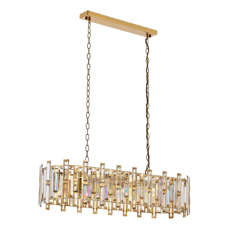 Hanglamp CRYSTALLINE 13xE14/40W/230V goud