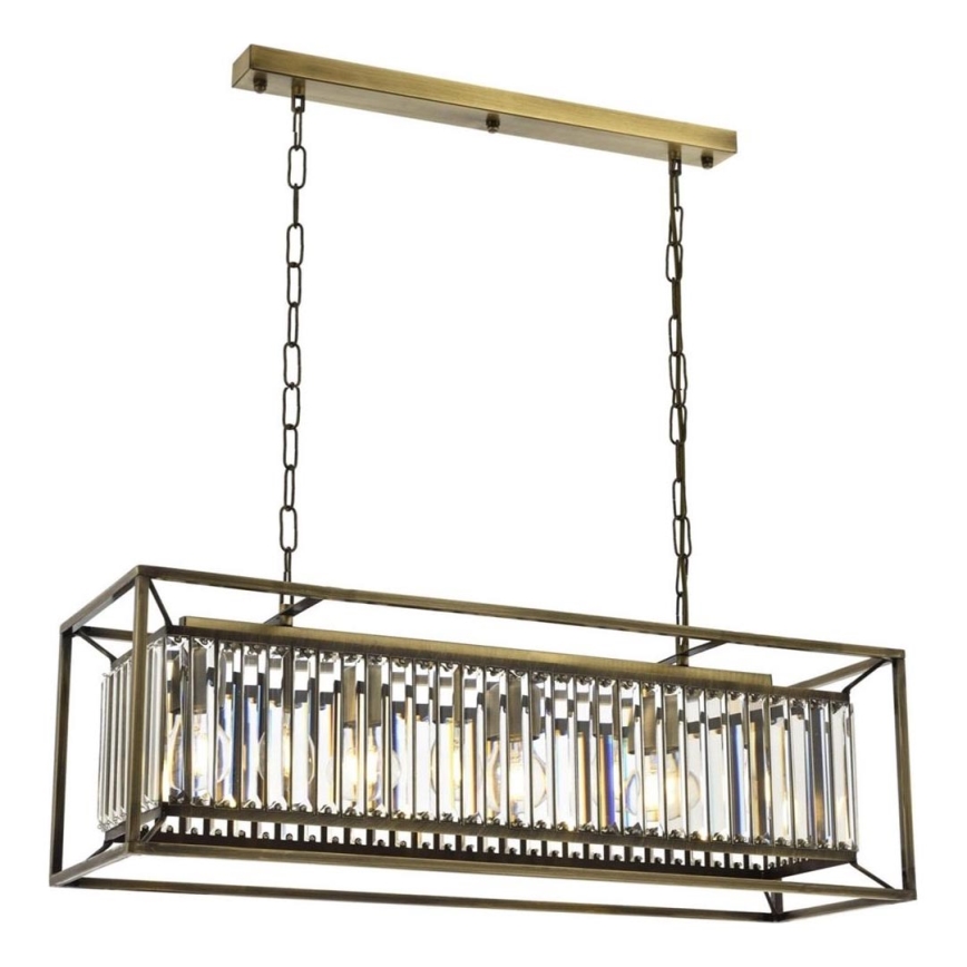 Hanglamp CRYSTALLINE 4xE27/6W/230V brons