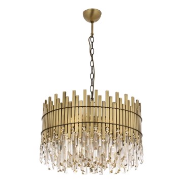 Hanglamp CRYSTALLINE 8xE27/40W/230V pr. 60 cm messing