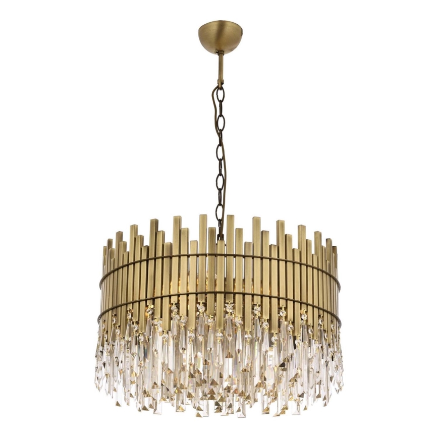 Hanglamp CRYSTALLINE 8xE27/40W/230V pr. 60 cm messing