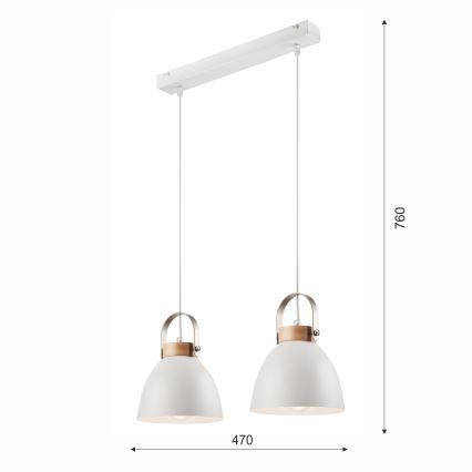 Hanglamp aan kabel DANIELLE 2xE27/60W/230V beukenhout