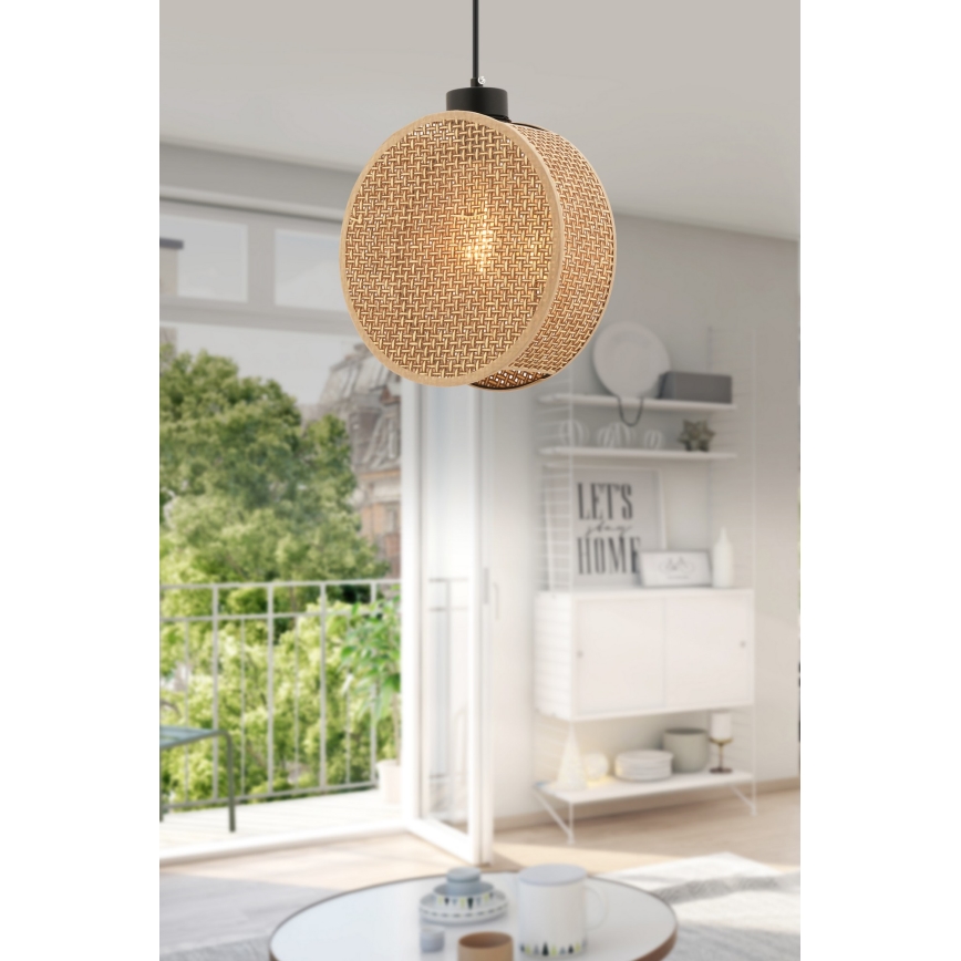 Hanglamp DRUM aan snoer 1xE27/60W/230V bruin