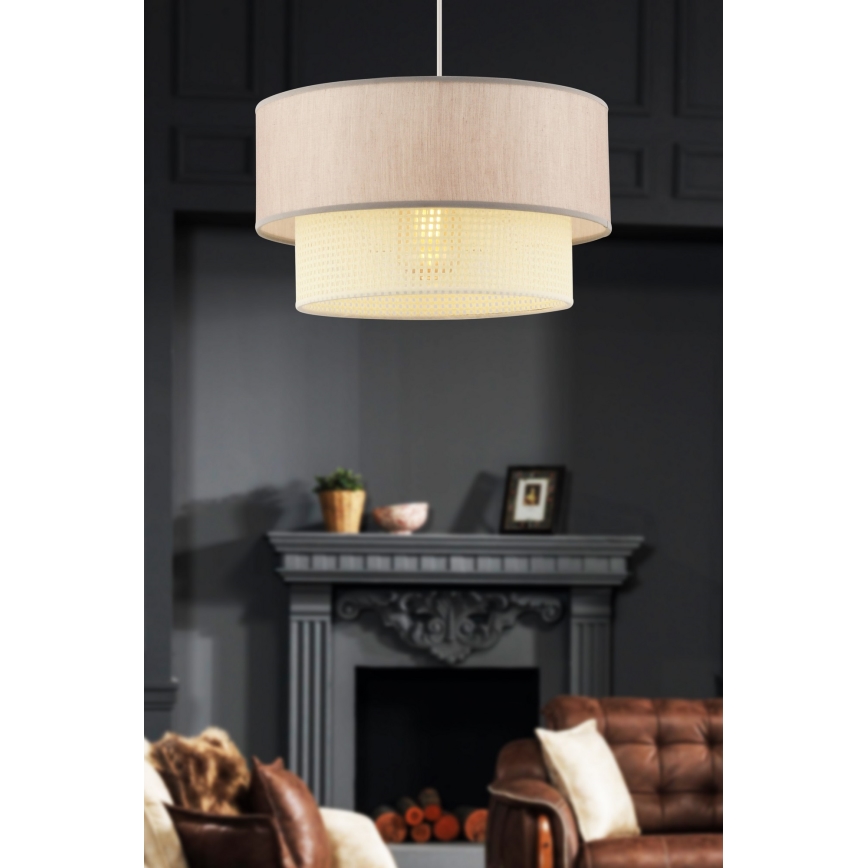 Hanglamp ECHO met kabel 1xE27/60W/230V beige/crème