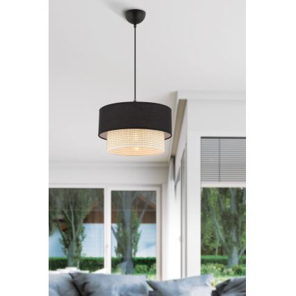 Hanglamp ECHO met kabel 1xE27/60W/230V zwart/crème