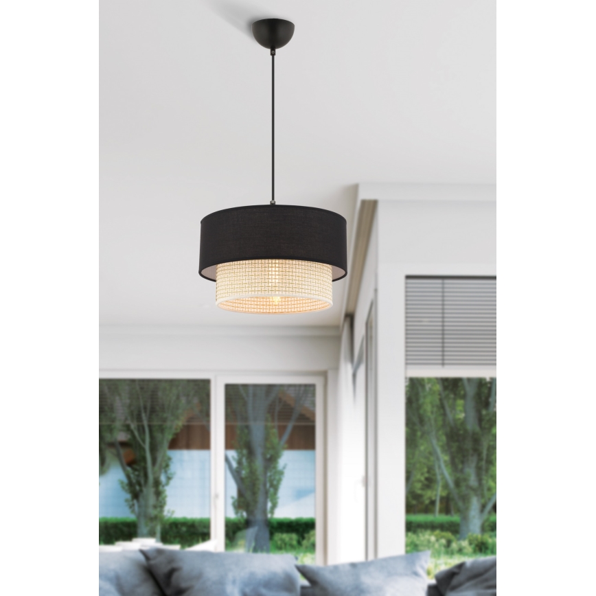 Hanglamp ECHO met kabel 1xE27/60W/230V zwart/crème