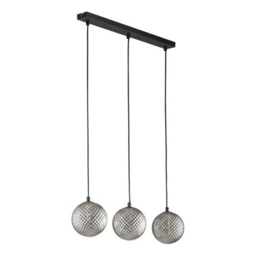 Hanglamp ELENA met kabel 3xG9/6W/230V zwart/rookgrijs