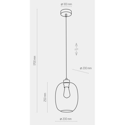 Hanglamp aan kabel ELIO 1xE27/15W/230V
