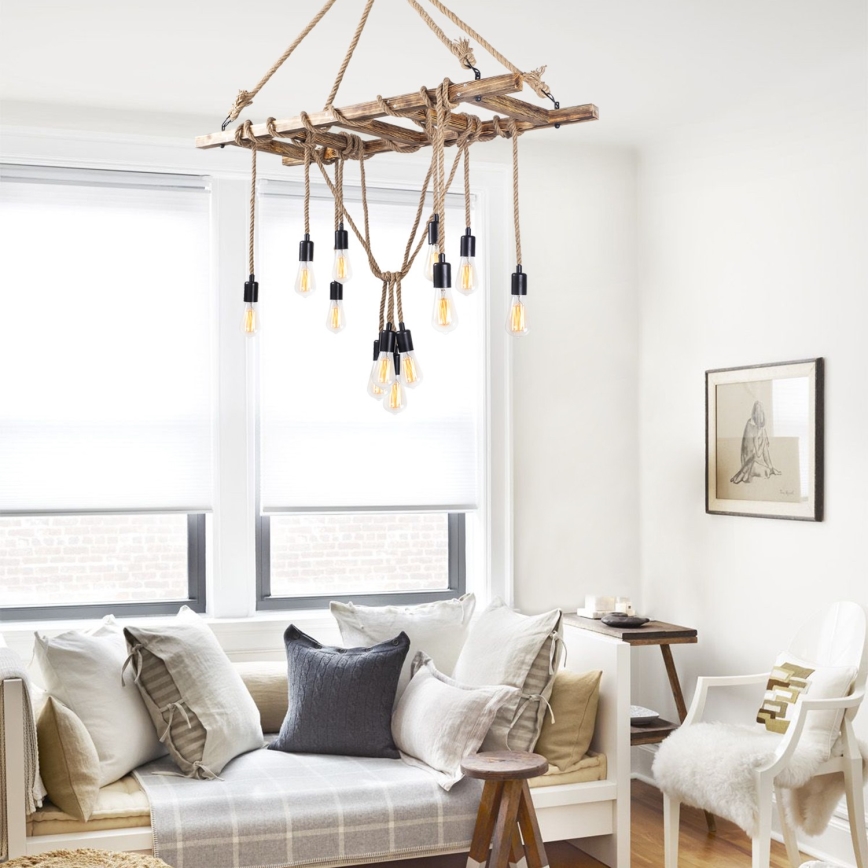 Hanglamp EREBOS 12xE27/40W/230V bruin