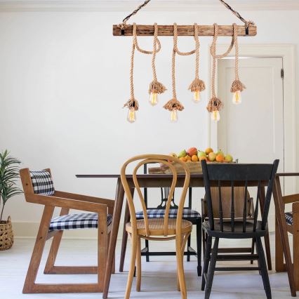 Hanglamp EREBOS 12xE27/40W/230V bruin