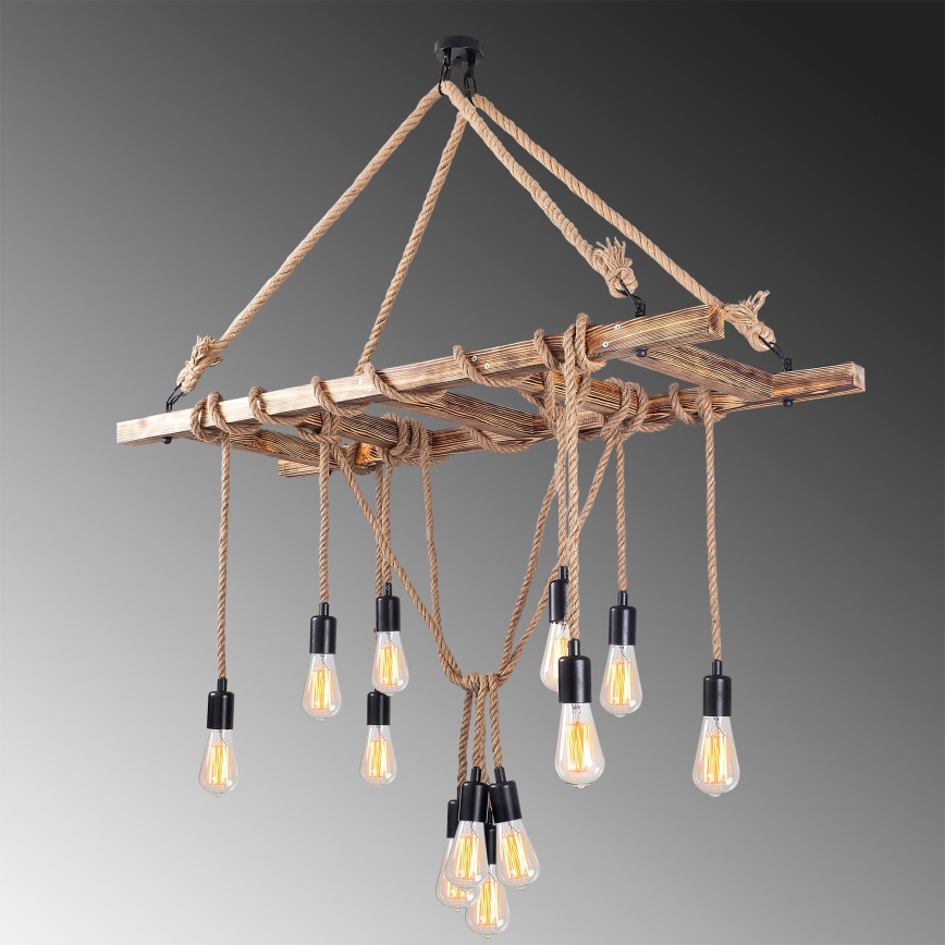 Hanglamp EREBOS 12xE27/40W/230V bruin