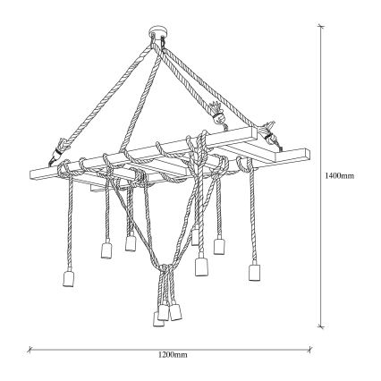 Hanglamp EREBOS 12xE27/40W/230V bruin