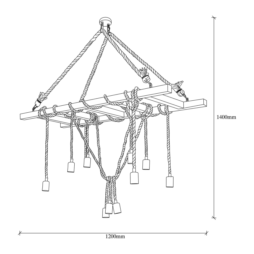 Hanglamp EREBOS 12xE27/40W/230V bruin
