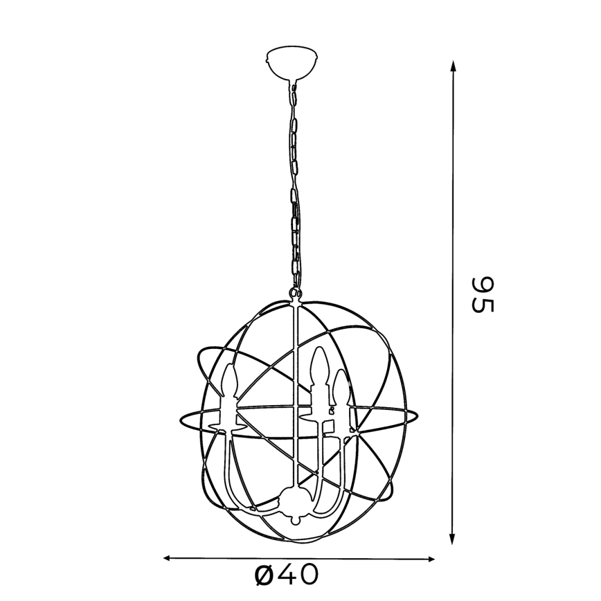 Hanglamp GLOBE 3 3xE14/60W wit