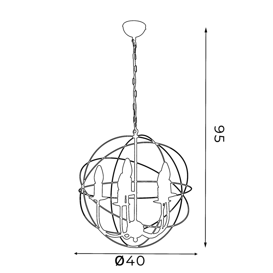 Hanglamp GLOBE 5 5xE14/60W wit