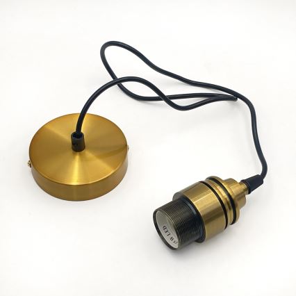 Hanglamp HECTOR met kabel 1xE27/15W/230V, wit/messing, Ø 14 cm