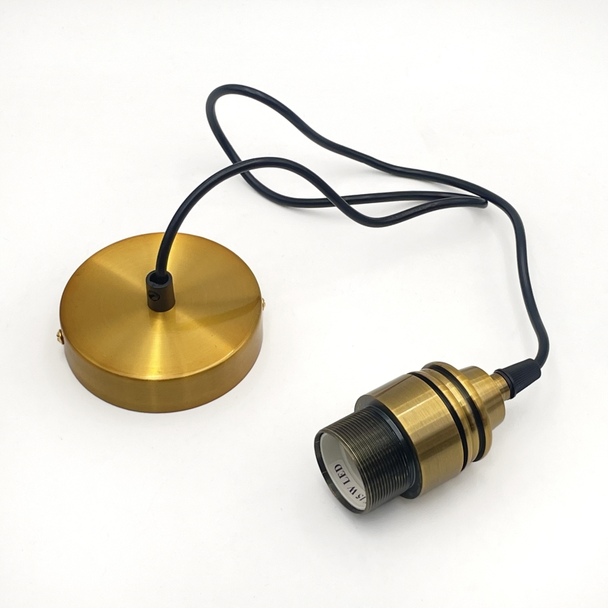 Hanglamp HECTOR met kabel 1xE27/15W/230V, wit/messing, Ø 14 cm