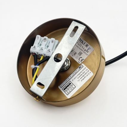 Hanglamp HECTOR met kabel 1xE27/15W/230V, wit/messing, Ø 14 cm
