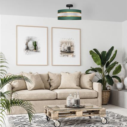 Hanglamp HELEN 3xE27/15W/230V groen/goud