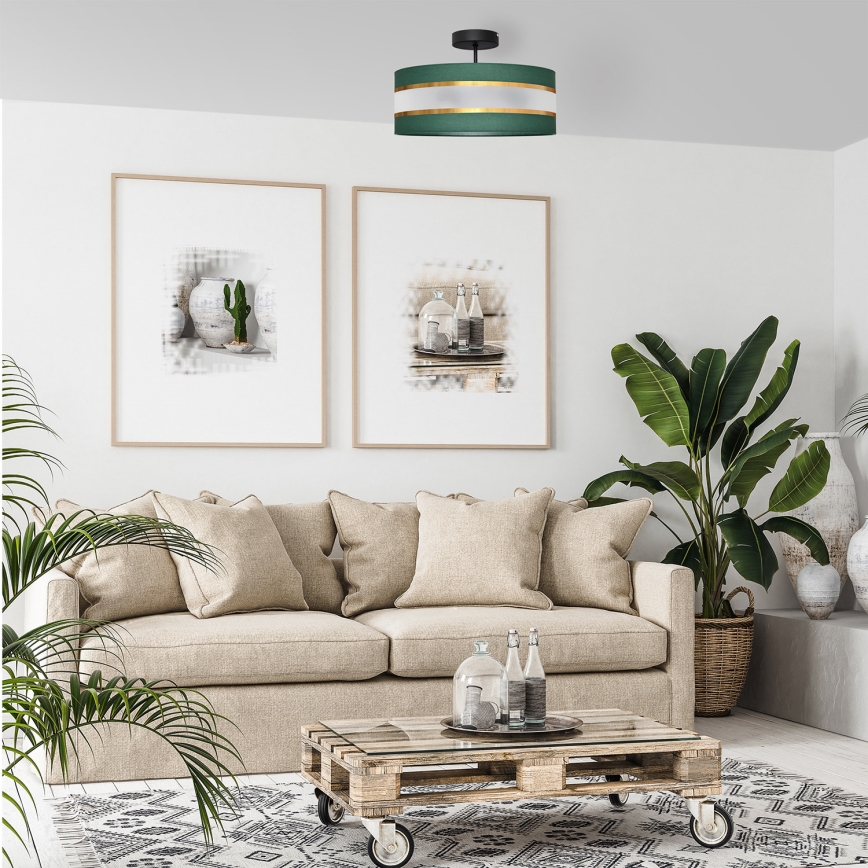 Hanglamp HELEN 3xE27/15W/230V groen/goud