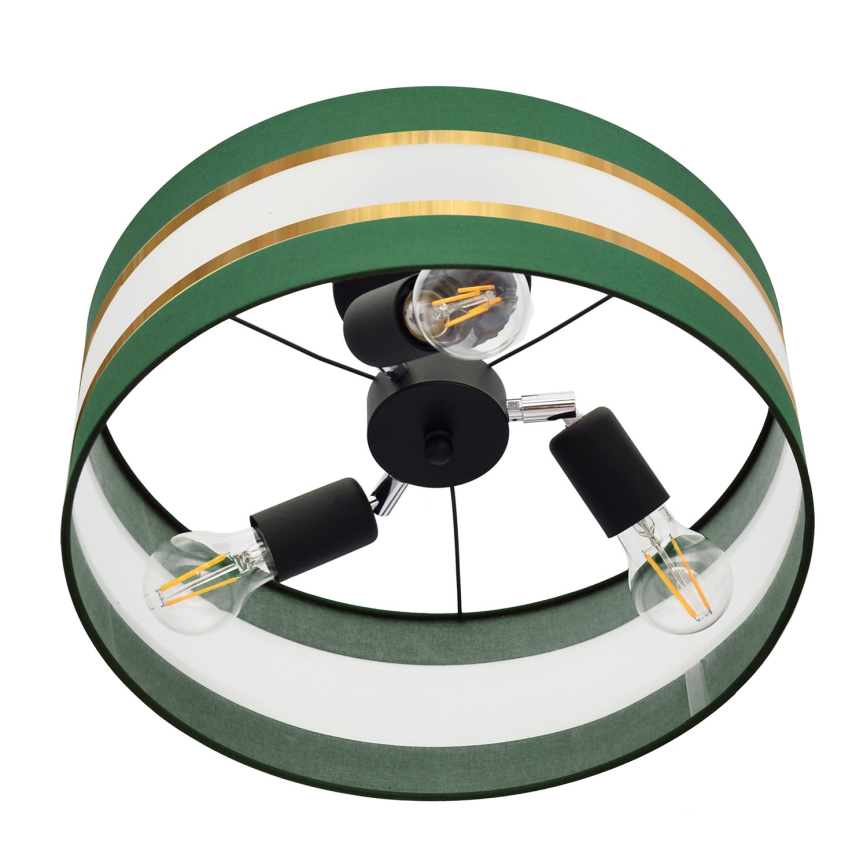 Hanglamp HELEN 3xE27/15W/230V groen/goud