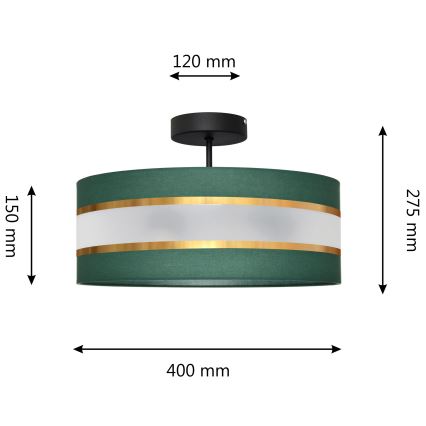 Hanglamp HELEN 3xE27/15W/230V groen/goud