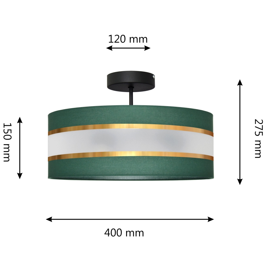 Hanglamp HELEN 3xE27/15W/230V groen/goud