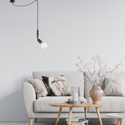 Hanglamp aan kabel INA 1xE27/42W/230V zwart