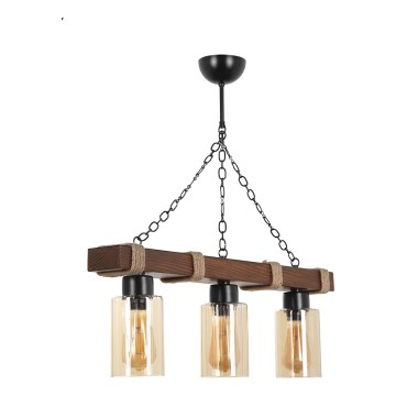 Hanglamp JASMIN 3xE27/40W/230V bruin/beige