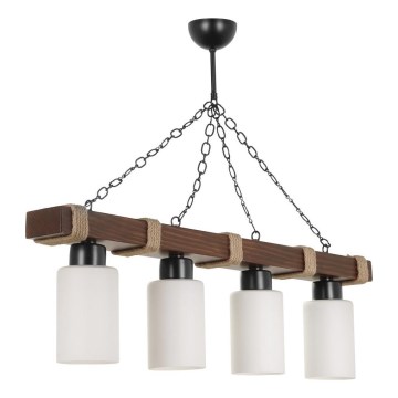 Hanglamp JASMIN 4xE27/40W/230V bruin/wit