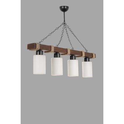 Hanglamp JASMIN 4xE27/40W/230V bruin/wit