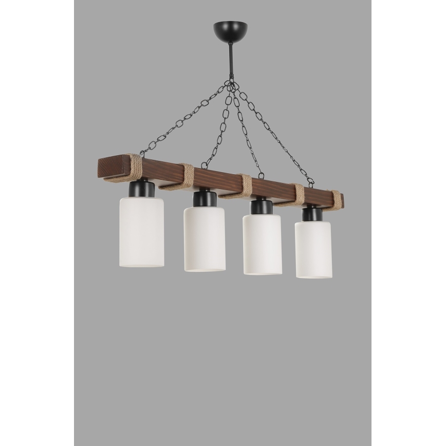 Hanglamp JASMIN 4xE27/40W/230V bruin/wit