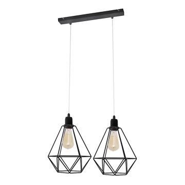 Hanglamp KARO 2xE27/15W/230V zwart