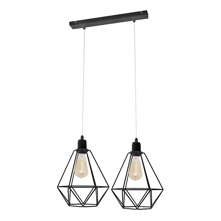Hanglamp KARO 2xE27/15W/230V zwart