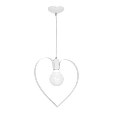 Hanglamp kinderkamer LOVE 1xE27/60W/230V wit